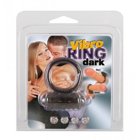 Дымчатое эрекционное виброкольцо Vibro Ring Dark